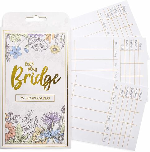 Bridge Scorecards, 75-Pack | Replacement Score Sheet Tally Pads | Must-Have Accessories for Game Night | Classic We/They Bridge Playing Card Game Scoring in Kuwait