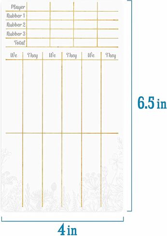 Bridge Scorecards, 75-Pack | Replacement Score Sheet Tally Pads | Must-Have Accessories for Game Night | Classic We/They Bridge Playing Card Game Scoring in Kuwait