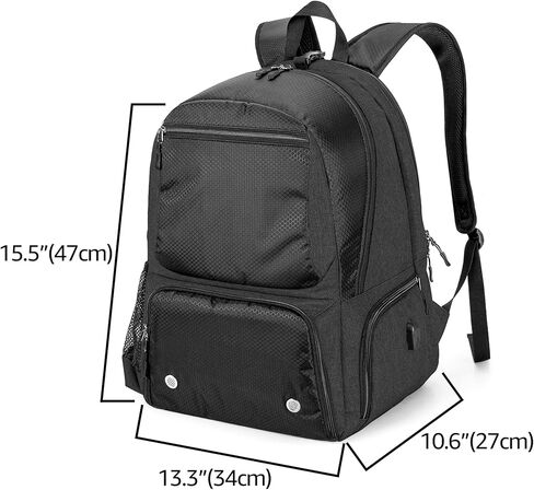 حقيبة ظهر للتنس من DSLEAF لمضربين، حقيبة تنس للرجال/النساء مع مساحة منفصلة للأحذية تحمل زوجًا من الأحذية يصل إلى 12 للرجال في الولايات المتحدة وجيوب متعددة للإكسسوارات in Kuwait