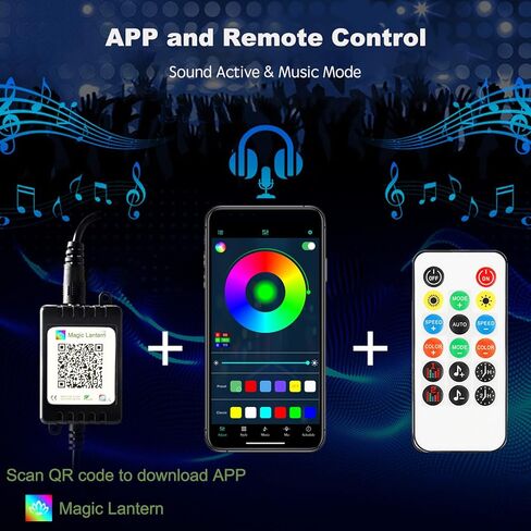 Jushope 71 Inches Car Hood LED Light Strips, Car Exterior Lights with Dreamcolor Chasing, Flexible RGB Daytime Running Light with Wireless APP and Remote Control, Waterproof LED Headlights for Car in Kuwait