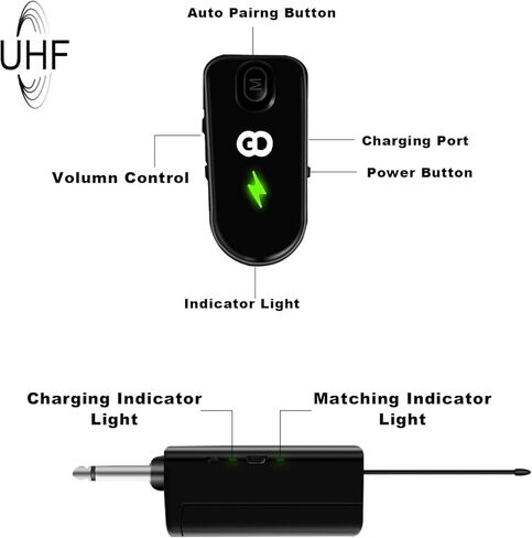 نظام ميكروفون لاسلكي، ميكروفون UHF على شكل طية صدر السترة/سماعة الرأس، متوافق على نطاق واسع، نطاق 160 قدمًا لمضخم الصوت، مكبرات صوت المسرح، التدريس عبر الإنترنت، مرشدين سياحيين، مدرب اللياقة البدنية (يدعم الكمبيوتر الشخصي/Mac/الكمبيوتر المحمول) (طية صدر ا in Kuwait