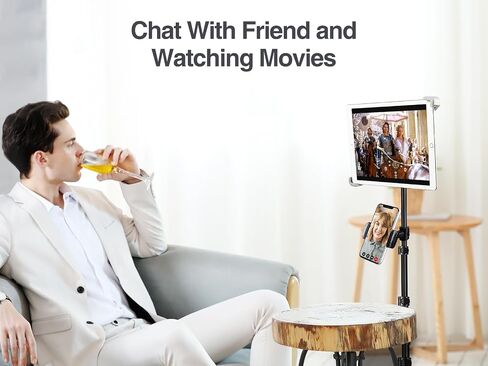 حامل iPad ثلاثي القوائم من Elitehood، حامل iPad من سبائك الألومنيوم، حامل حامل iPad بارتفاع قابل للتعديل 360 درجة للأرضية، متوافق عالمي مع iPad Mini وiPad Air وiPad وجميع الأجهزة اللوحية مقاس 7.9-11 بوصة in Kuwait