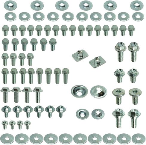 87 قطعة من مجموعة مسامير الجسم Specbolt Kawasaki KX & KXF لمصدات المقاعد البلاستيكية وأغطية لوحات الأرقام تناسب KX60 KX80 KX85 KX100 KX125 KX250 KX500 KX250F KX450F KXF250 & KXF450 in Saudi Arabia