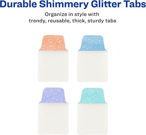 Avery Ultra Tabs Luxe Collection, 1" x 1.5" Mini Tabs, Holographic Iridescent Designs, 32 Repositionable Page Tabs (74178) in Saudi Arabia