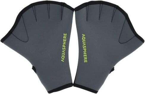 قفازات سباحة للجنسين من Aqua Sphere Neoprene - حزام قابل للتعديل، هيكل مريح، أصابع شبكية - معدات تمارين مائية مقاومة منخفضة التأثير - أصفر، صغير in Saudi Arabia