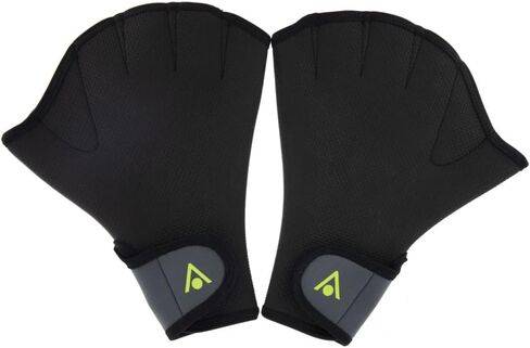 قفازات سباحة للجنسين من Aqua Sphere Neoprene - حزام قابل للتعديل، هيكل مريح، أصابع شبكية - معدات تمارين مائية مقاومة منخفضة التأثير - أصفر، صغير in Saudi Arabia