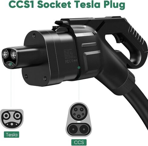 CCS1 Charger Adapter to Tesla, DC Fast Charging for Model 3/Y/S/X, Rated 150kw, 300 Amps, Compatible with Level 3 Charging Stations (CCS1 to Tesla) in Saudi Arabia