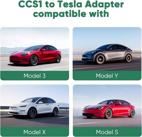CCS1 Charger Adapter to Tesla, DC Fast Charging for Model 3/Y/S/X, Rated 150kw, 300 Amps, Compatible with Level 3 Charging Stations (CCS1 to Tesla) in Saudi Arabia