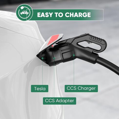 CCS1 Charger Adapter to Tesla, DC Fast Charging for Model 3/Y/S/X, Rated 150kw, 300 Amps, Compatible with Level 3 Charging Stations (CCS1 to Tesla) in Saudi Arabia