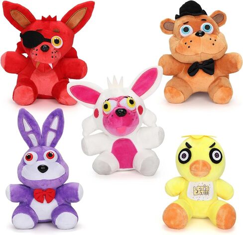 5 Pcs Five Nights Freddy's Plush Toys - Horror Game Stuffed Plush Cartoon Doll Plush Pillow Room Decorat Gift for Fans Kids Boys and Girls in Saudi Arabia