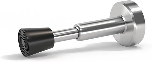 Door Stops Stainless Steel Door Stoppers with Hydraulic Shock Absorption, Natural Finish, Spring-Loaded, 4in Height Door Stop(1, Silver) in Saudi Arabia