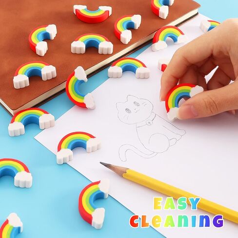 50 عبوة من محايات قوس قزح للأطفال، مجموعة كبيرة من محايات قوس قزح، ممحاة أقلام رصاص ممتعة، St. محايات عيد القديس باتريك، محايات لطيفة للفصول الدراسية والمكتب والمنزل والمدرسة ومستلزمات هدايا العمل in Saudi Arabia
