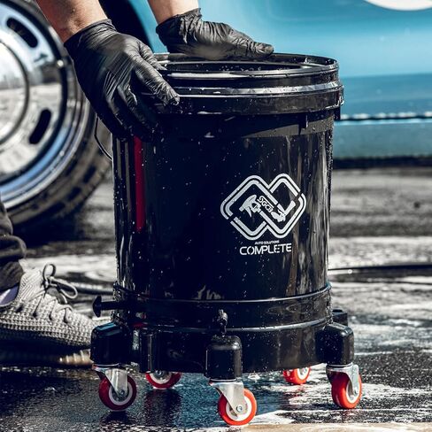 SGCB Pro 11.5 بوصة دلو دوللي، دلو دوار قابل للإزالة دوللي سهل الدفع 5 عجلات دوارة لتحريك 360 درجة دوران لدلاء 5 جالون نظام غسيل السيارات بتفاصيل مناورة أكثر سلاسة، أسود in Kuwait