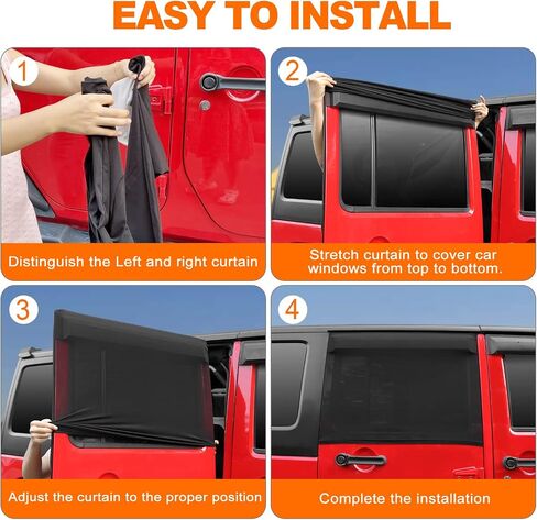 Blackout Shades for Car Side Windows, Car Curtains, Car Window Sunshades Front Custom Fit for Jeep Wrangler Jeep Cherokee Compass Grand Cherokee Liberty Renegade Rubicon Gladiator JT (2 Pack) in Saudi Arabia