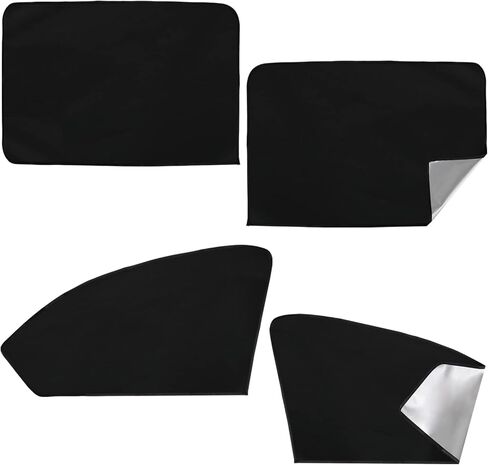 BOHAIPAN 4 Pcs Car Side Window Sun Shades, Magnetic Car Window Shade Sunshades Privacy Curtains, 100% Block Light, Suitable for Baby Sleeping, Camping UV and Privacy Protection in Kuwait