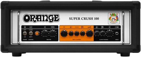 Orange Super Crush 100 W Solid-State Amp Head, Black Bundle with Pig Hog PCH10BK 10ft Black Woven Instrument Cable, Power Cable & Liquid Audio Polishing Cloth in Kuwait