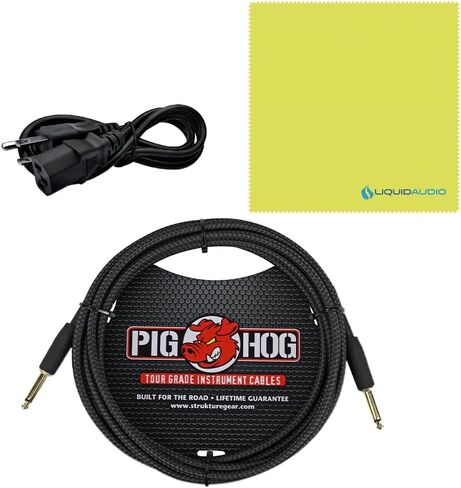 Orange Super Crush 100 W Solid-State Amp Head, Black Bundle with Pig Hog PCH10BK 10ft Black Woven Instrument Cable, Power Cable & Liquid Audio Polishing Cloth in Kuwait