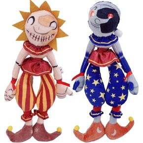 Sun-I-Drop and Moon-I-Drop Plush Toy Set - 11-Inch Sun and Moon Clown Stuffed Animal Doll, Delightful 2-Piece Surprise (2PCS)