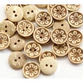 JumpingLight 20 Flower 2-Hole Coconut Shell Buttons 1/2" (13mm) Craft (1134) Perfect for Crafts, Scrap-Booking, Jewelry, Projects, Quilts