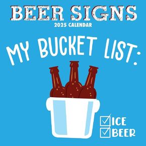 The Gifted Stationary 2025 Square Wall Calendar, Beer Signs, 16-Month Funny Corner Theme Hanging Calendar with 180 Reminder Stickers, Month Planner for Home or Creative Spaces, 12x12 In in Saudi Arabia
