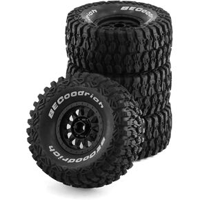 1/8 RC Short Course Truck Tires and Wheels 17mm Hex OD 135mm 1/7 All Terrain Off Road Tyres for 1:7 1:8 Buggy Monster Truck Car HSP TRAXXAS UDR DF7 FS Atom ARRMA Mojave YK4072 4PCS (White)
