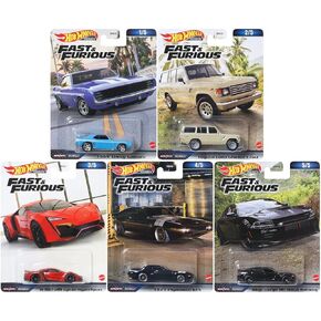 Hot Wheels 2023 Fast & Furious Premium Diecast Car Complete Set of 5 Vehicles from HNW46-956B Release Bundle