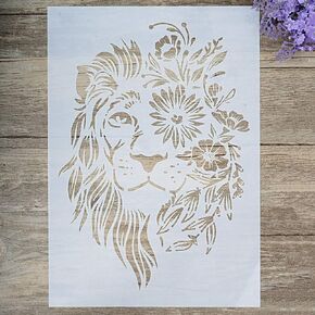 DIY Decorative Lion Stencil Template for Painting on Walls Furniture Crafts (A4 Size)
