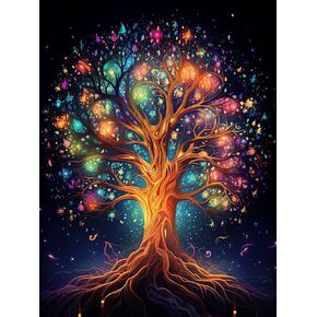 مجموعات الطلاء الماسي DIY للبالغين، فن الماس المثقاب الكامل لشجرة الحياة للمبتدئين، فن الحفر الدائري 5D لديكور الحائط المنزلي 12 × 16 بوصة in Kuwait