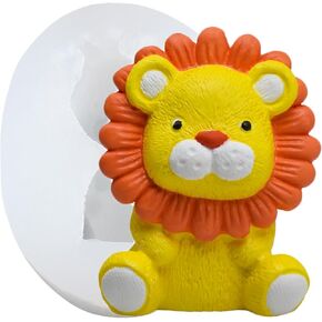 3D Cute Cartoon Lion Silicone Candle Mold Animal Resin Gypsum Molds for Candle Making Resin Aromatherapy Gypsum Wax Soap Clay Craft