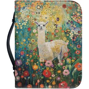 Green Bible Case Bible Cover with Handle, The God is My Song, Pen Storage PU Leather Waterproof Multi-Functional Durable Bible Carrier Case Bible Bags, L