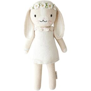 cuddle + kind Hannah The Bunny Ivory Little 13" Hand-Knit Doll – 1 Doll = 10 Meals, Fair Trade, Heirloom Quality, Handcrafted in Peru, 100% Cotton Yarn