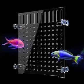 Acrylic Fish Tank Divider Aquarium Divider with 8 Suction Cups Transparent Fish Tank Separator Dividing Net Plate Isolation Board Flapper, 9.84 * 11.81inch