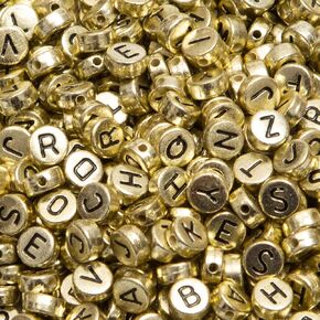 1000pcs Silvery Letter Beads for Bracelets, 4x7mm Black Alphabet A-Z Beads for Jewelry Making Friendship Bracelets (4 * 7 Silver)