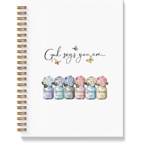 Inspirational Christian Notebook - God Says You Are Christian Journal, Motivational Christian Spiral Notebooks, Christian Gifts for Woman, Inspirational Gifts, Coworker Gifts, 5.5x8.3 Inches