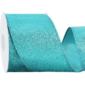 Red Glitter Ribbon, 2.5 Inch 10 Yards Sparkly Wired Edge Fabric Ribbon for Craft, Wreath Bow, Gift Wrapping, Christmas Party Decoration in Saudi Arabia