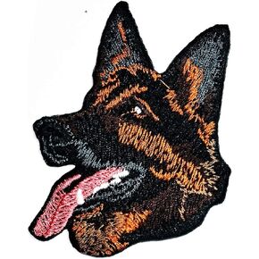 German Shepherd Dog Stickers Embroidery Patch Puppy Pet Dog Wolf Fox Wild Animals Cartoon Kid Baby Girl Jacket T-Shirt Patch Sew Iron on Embroidered Sign Badge Costume Clothing (10)