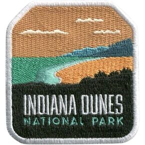 Vagabond Heart Indiana Dunes National Park Patch - Iron On Travel Badge - Indiana Dunes Souvenir
