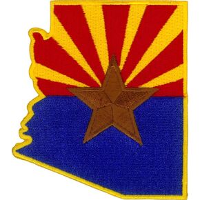 Arizona Flag - Stars & Stripes - Cut Out Embroidered Iron On or Sew On Patch