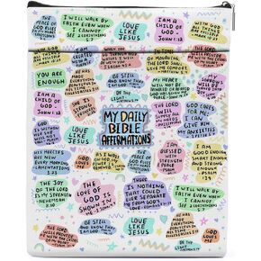 Bible Cases for Woman Bible Book Sleeve for Book Lovers Book Covers for Paperbacks Bible Jesus Religious Christian Gifts for Women Men Friends Book Sleeve with Zipper