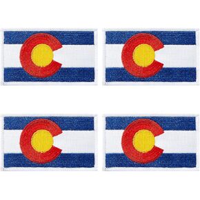 4Pcs Colorado State Flag Patches, Hook and Loop Embroidered Armband Flag Tactical Patches for Backpacks Hat Clothing Jackets.