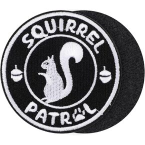 Squirrel Patrol Patch, 3 Inch Magic Adhesive Embroidered Squirrel Patch Funny Embroidered Animal Patch Applique Squirrel Sew On Morale Patch for Backpacks Hats Dog Vests Harness