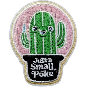 Cactus Hook and Loop Patch - Just A Small Poke Morale Tactical Patch with Hook Fastener Backing for Backpack, Jackets, Jeans, Hats, Nurses Day Gifts Nursing Graduation Gift Nurse Doctor Gifts