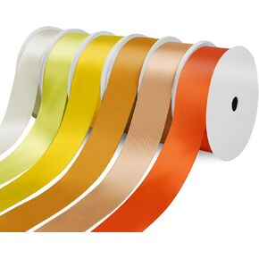 Satin Ribbon 3/8 Inch Fabric Ribbon, Brown Assortment Double Faced Ribbon for Gift Wrapping Flower Bouquet Wedding Party Decoration Hair Bows DIY Crafts- 10 Yards/Roll, Total 60Yds