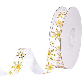 20 ياردة ندفة الثلج الشريط الساتان عيد الميلاد ندفة الثلج ستار كرافت الشريط لتغليف الهدايا باقة صياغة والخياطة ديكور الحفلات (فضي) in Kuwait