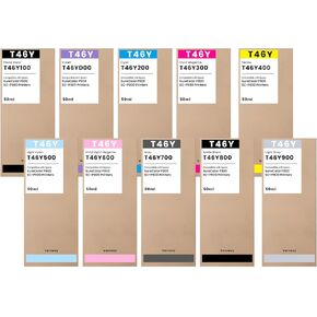 T46 T46Y Ink cartridge 10-Pack Set Replacement for T46Y100 T46Y200 T46Y300 T46Y400 T46Y500 T46Y600 T46Y700 T46Y800 T46Y900 T46YD00 Ink Cartridge for SureColor P900 SC-P900 Inkjet Printer Ink (10-Pack)