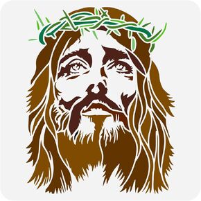 FINGERINSPIRE Crown of Thorns of Jesus Christ Painting Stencil 11.8x11.8 inch Reusable Christ Jesus Drawing Template Religious Theme Craft Stencil for Painting on Wall Wood Furniture DIY Home Decor