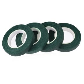 Mozeat Lens 4 Rolls Waterproof Floral Tape Floral Tape for Fresh Flowers, 1/2" Wide Green Floral Tape Stem Wrap for Bouquet Stem Wrapping Craft Corsage, Wedding Bouquet, Artificial Flowers(30 Yard)