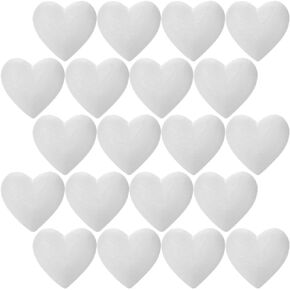 EXCEART 20pcs Craft Foam Hearts Heart-Shaped Polystyrene Ball Modelling Blocks Valentines Day Floral Arranging for Sculpture DIY Arts Craft Wedding Painting Ornament