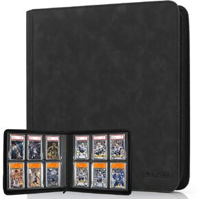 Graded Card Binder, 6 Slot Storage Binder for Graded Cards - Holds 60 Slabs, Cards Display Album compatible with PSA/CGC/PCG Slabs (Black)