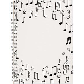 Blank Sheet Music Notebook, Composition Staff Paper Notebook, Manuscript Paper Notebook, 11 Staves, Art Music Notebook Black 160 Pages, 26x19cm, Music Notebook (White Music)